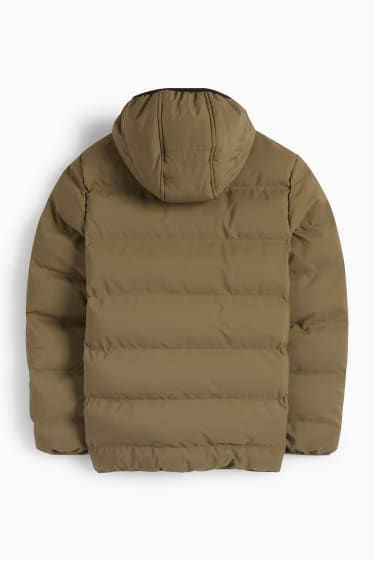 Bambini - Giacca trapuntata con cappuccio - idrorepellente - verde scuro