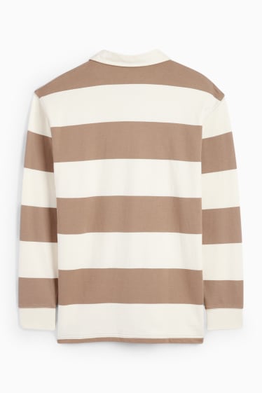 Herren - Poloshirt - gestreift - beige