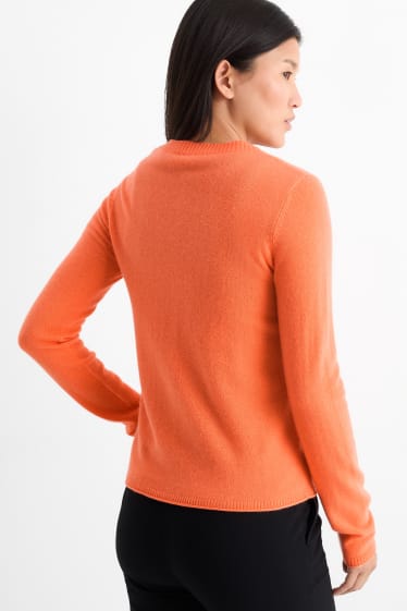 Damen - Kaschmir-Strickjacke - orange