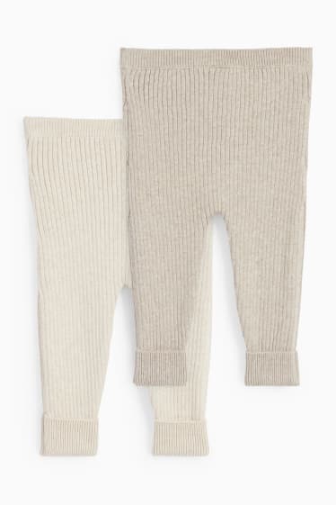 Baby Boys - Multipack of 2 - knitted baby Leggings - light beige