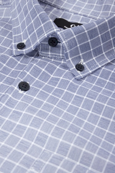 Herren - Businesshemd - Regular Fit - Button-down - bügelleicht - dunkelblau