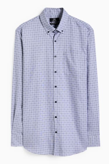 Herren - Businesshemd - Regular Fit - Button-down - bügelleicht - dunkelblau