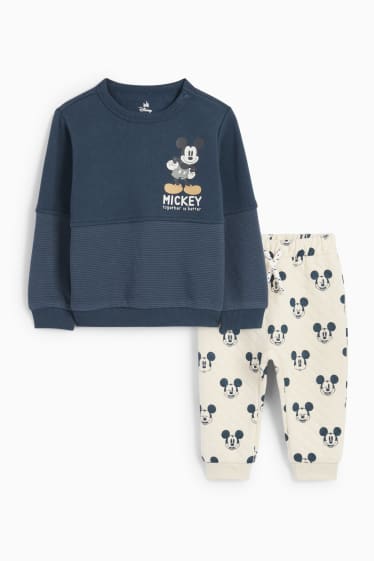 Baby: jongens - Mickey Mouse - babyoutfit - 2-delig - donkerblauw