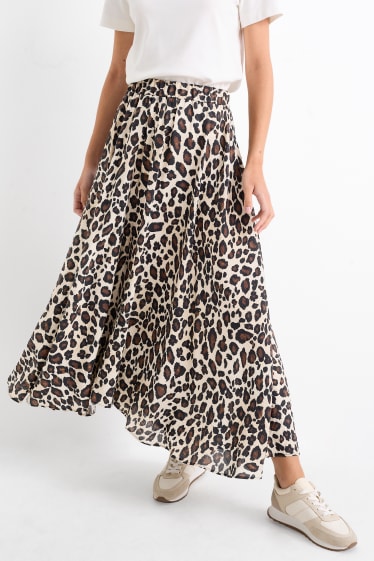 Women - Skirt - leopard print - brown