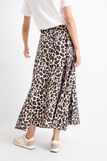 Women - Skirt - leopard print - brown