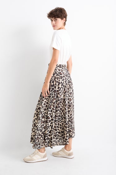 Women - Skirt - leopard print - brown