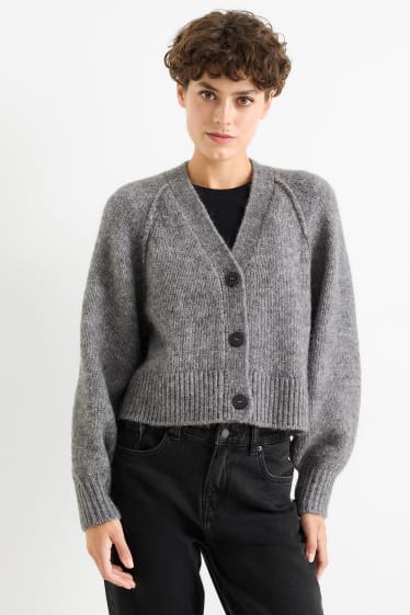 Damen - Strickjacke - grau