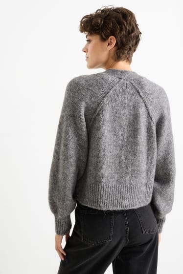 Damen - Strickjacke - grau