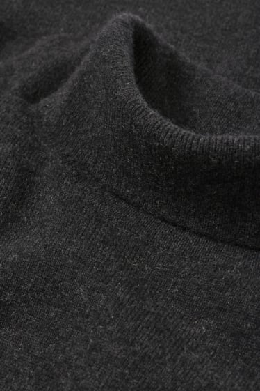 Herren - Kaschmir-Rollkragenpullover - dunkelgrau