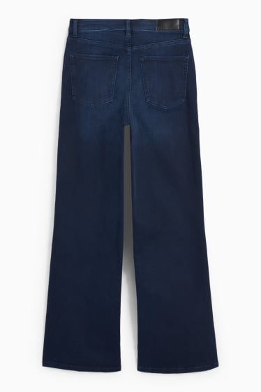 Damen - Wide Leg Jeans - High Waist - dunkeljeansblau