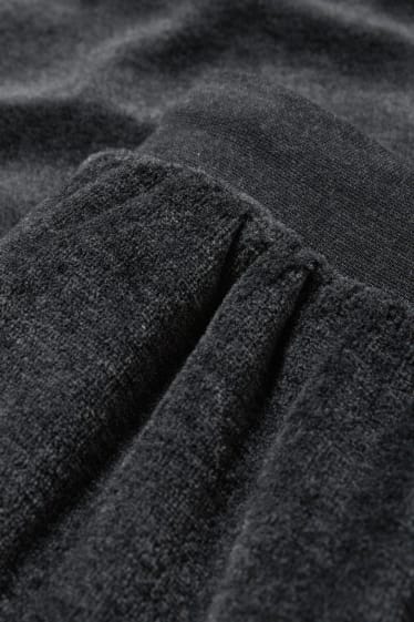 Uomo - Pantaloni pigiama di spugna - grigio scuro