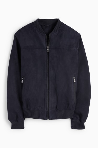 Heren - Blouson - imitatiesuède - donkerblauw
