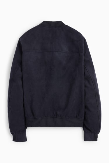 Heren - Blouson - imitatiesuède - donkerblauw