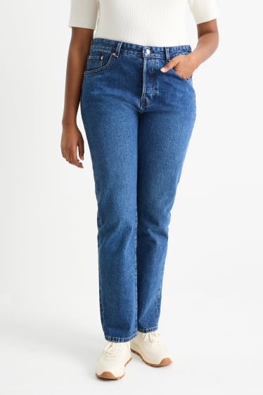 Donna - Vintage straight jeans - vita alta - jeans blu scuro