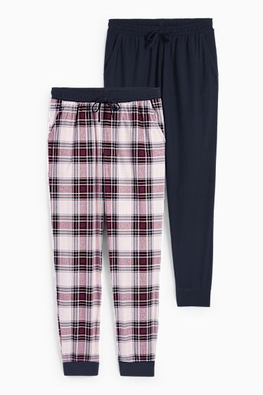 Donna - Confezione da 2 - pantaloni pigiama - nero