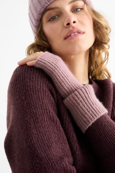 Donna - Scaldapolsi in maglia - fucsia