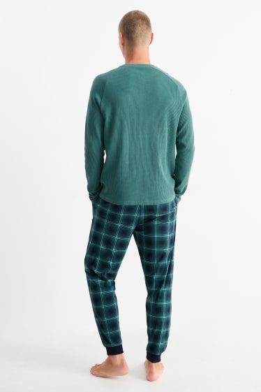 Herren - Pyjama - dunkelgrün