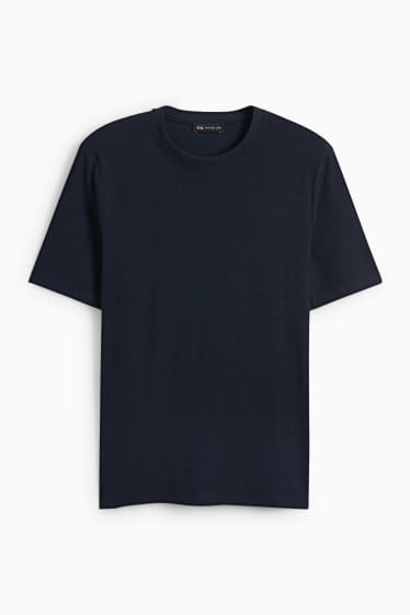Herren - T-Shirt - strukturiert - dunkelblau