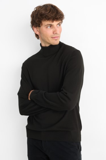 Hommes - Pull à col roulé - noir
