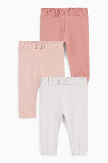 Baby Girls - Multipack of 3 - baby joggers - dark rose