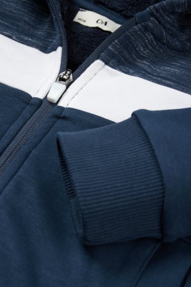 Kinderen: jongens - Sweatvest met capuchon - donkerblauw