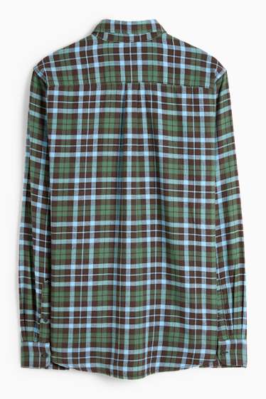 Herren - Hemd - Regular Fit - Button-down - kariert - grün
