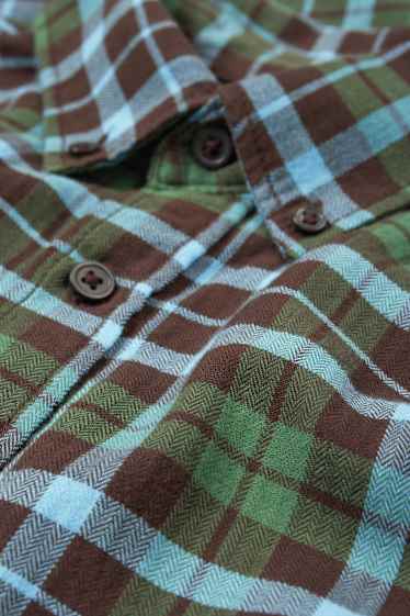 Herren - Hemd - Regular Fit - Button-down - kariert - grün