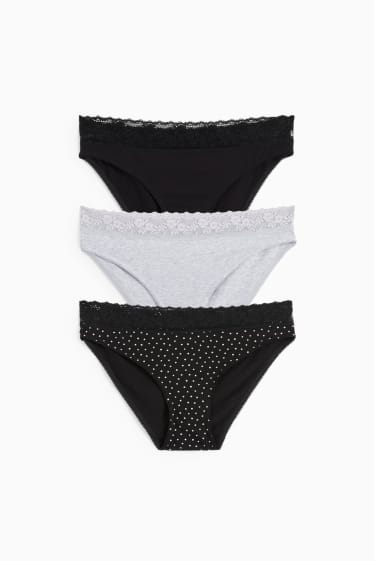 Damen - Multipack 3er - Slip - schwarz