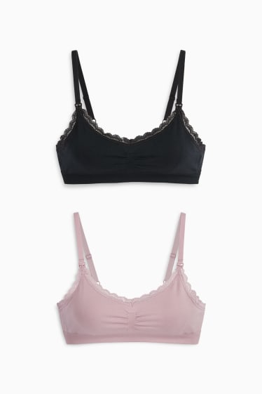 Femmes - Lot de 2 - soutiens-gorge d’allaitement - noir / rose