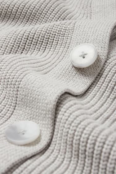 Donna - Cardigan - a coste - grigio chiaro
