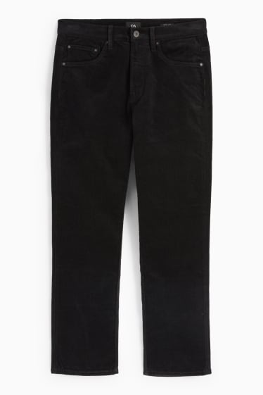 Mężczyźni - Spodnie sztruksowe - regular fit - czarny