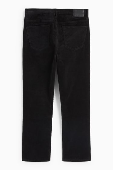Mężczyźni - Spodnie sztruksowe - regular fit - czarny