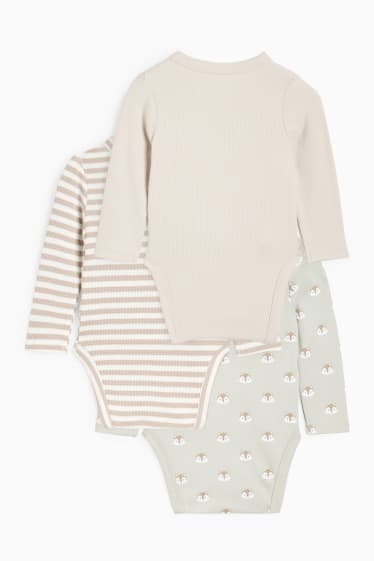 Unisexe - Lot de 3 - petits écureuils - bodys croisés bébé - vert / rose