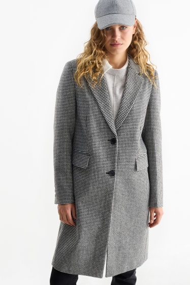 Femmes - Manteau - à motif - blanc / noir