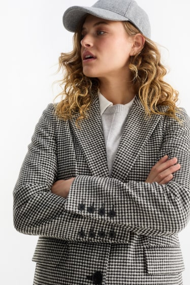 Femmes - Manteau - à motif - blanc / noir
