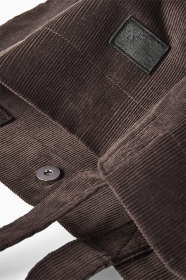 Uomo - Borsa in velluto a coste - marrone scuro