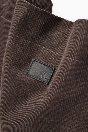 Uomo - Borsa in velluto a coste - marrone scuro