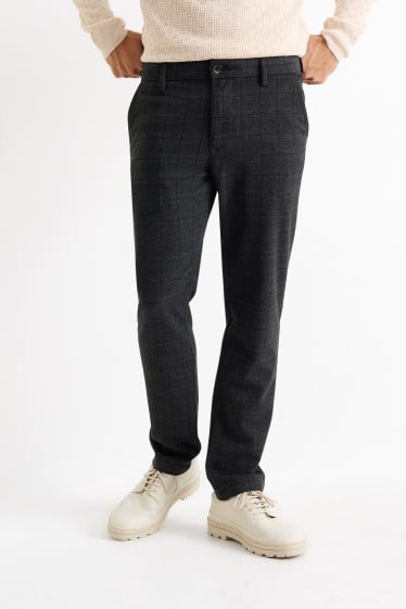 Hommes - Chino - slim fit - à carreaux - noir