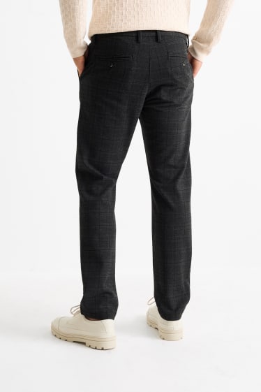 Hommes - Chino - slim fit - à carreaux - noir
