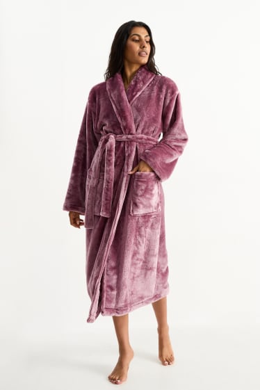 Damen - Bademantel - violett