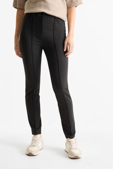 Damen - Jersey-Hose - High Waist - Skinny Fit - dunkelgrau