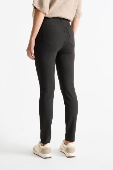 Damen - Jersey-Hose - High Waist - Skinny Fit - dunkelgrau