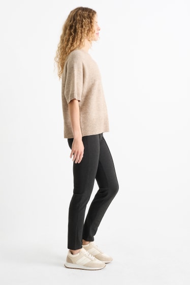 Damen - Jersey-Hose - High Waist - Skinny Fit - dunkelgrau
