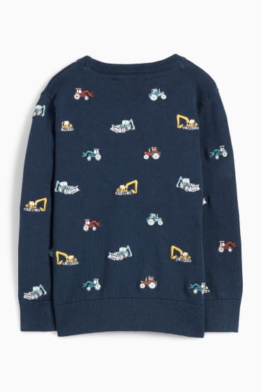Enfants garçons - Tractopelles et tracteurs - pullover - bleu foncé