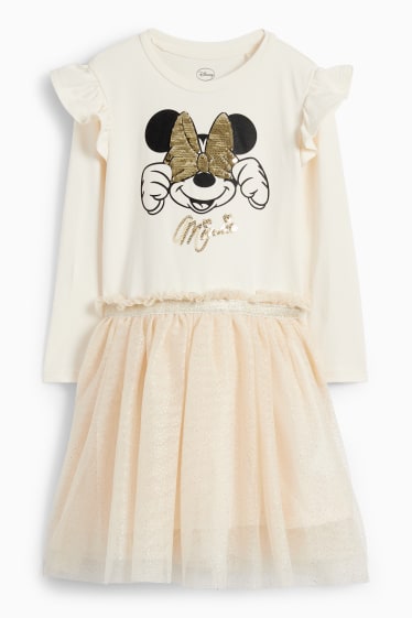 Kinder Mädchen - Minnie Maus - Kleid - cremefarben
