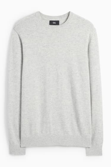 Men - Cashmere jumper - light gray-melange