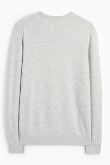 Men - Cashmere jumper - light gray-melange