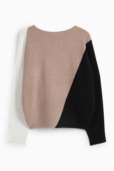 Women - Jumper - ribbed - beige