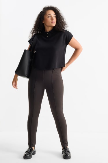 Kobiety - Spodnie z jerseyu - wysoki stan - skinny fit - czarny