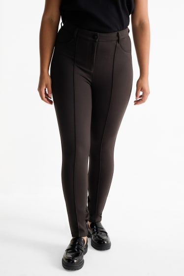 Kobiety - Spodnie z jerseyu - wysoki stan - skinny fit - czarny